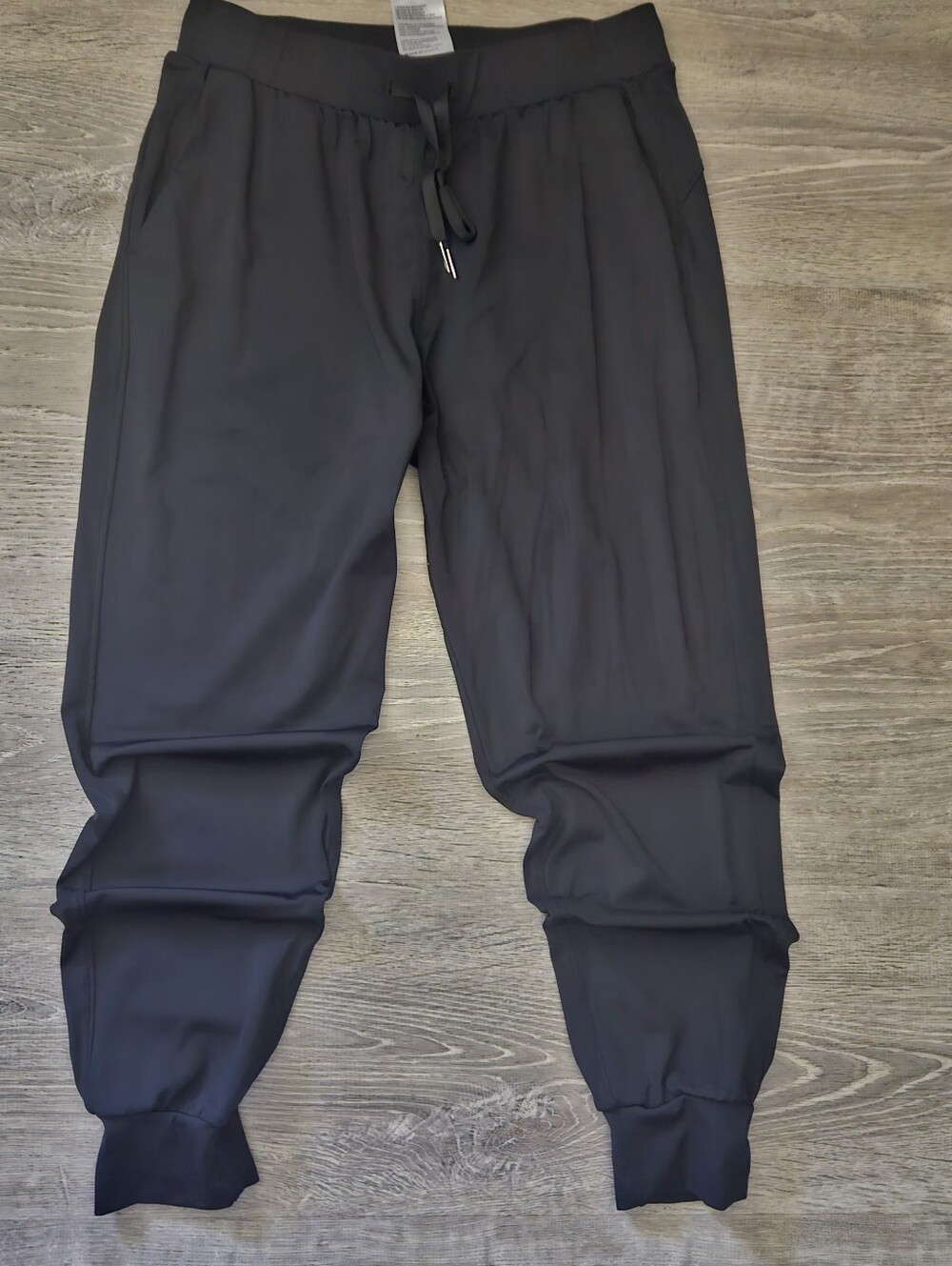 Lightweight Activewear Joggers Black Track Pants Drawstring Size M